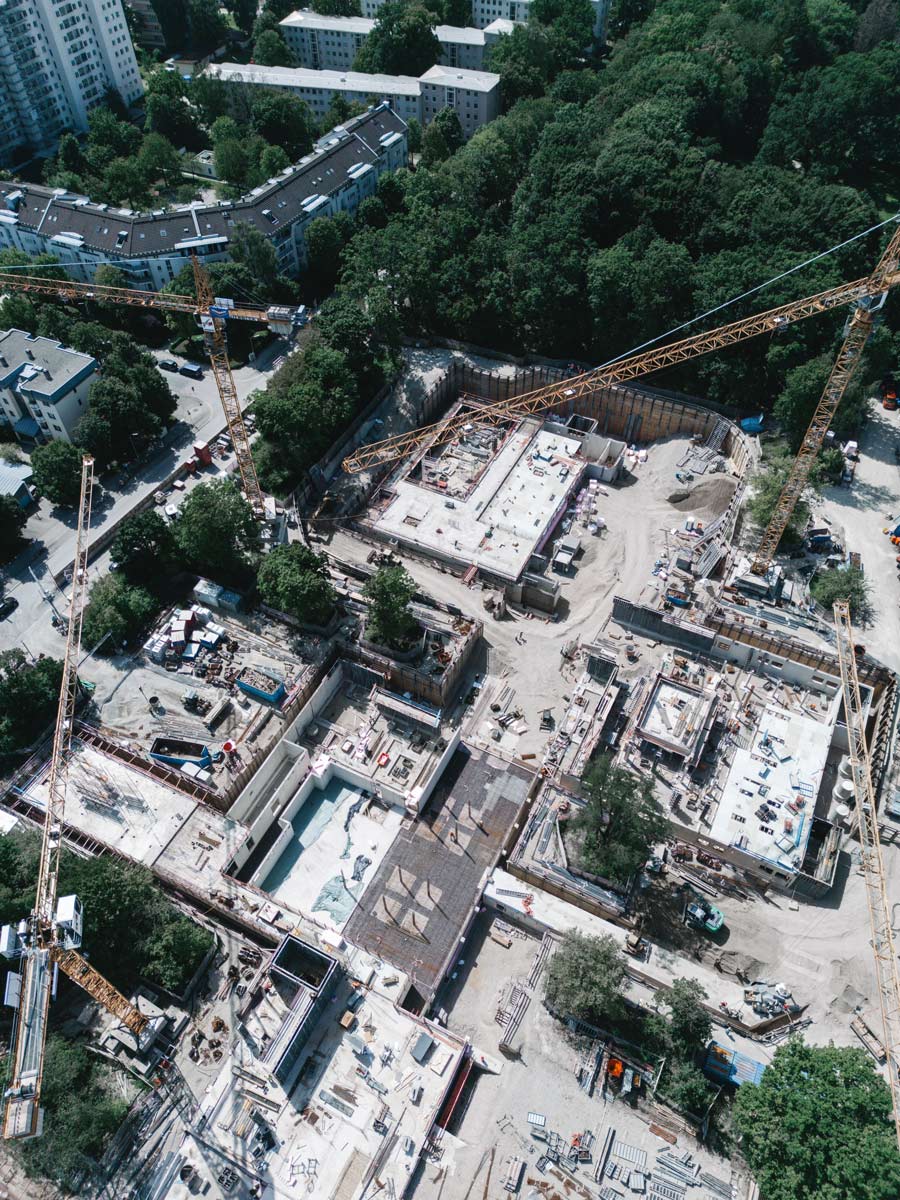 Drohnen Aufnahme einer Baustelle von Grossmann